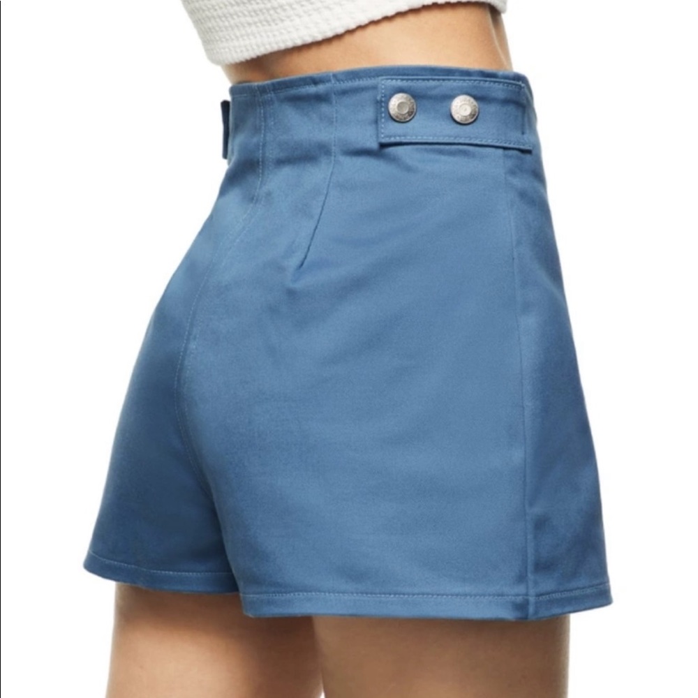 𝗡𝗪𝗧 𝗭𝗮𝗿𝗮 • Split Skirt Culottes High-Waist Side Zip Blue M